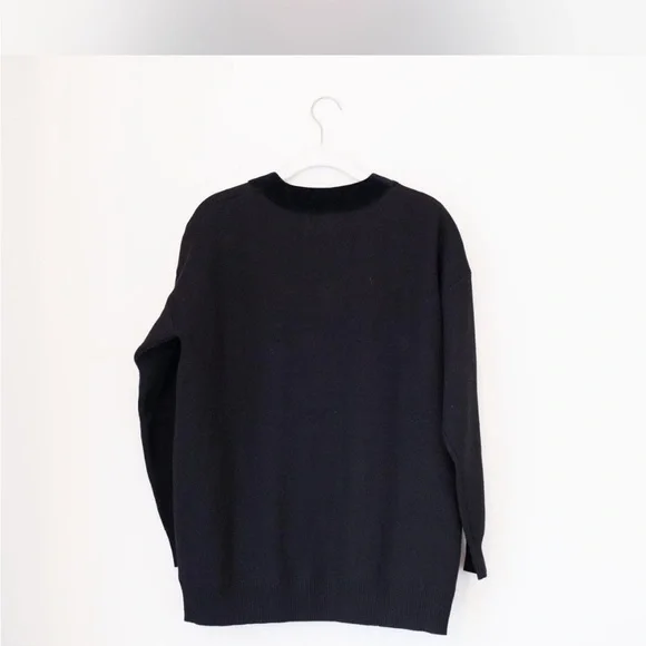 Sandro velvet trim Cardigan with gold buttons S EUC - Picture 6 of 8